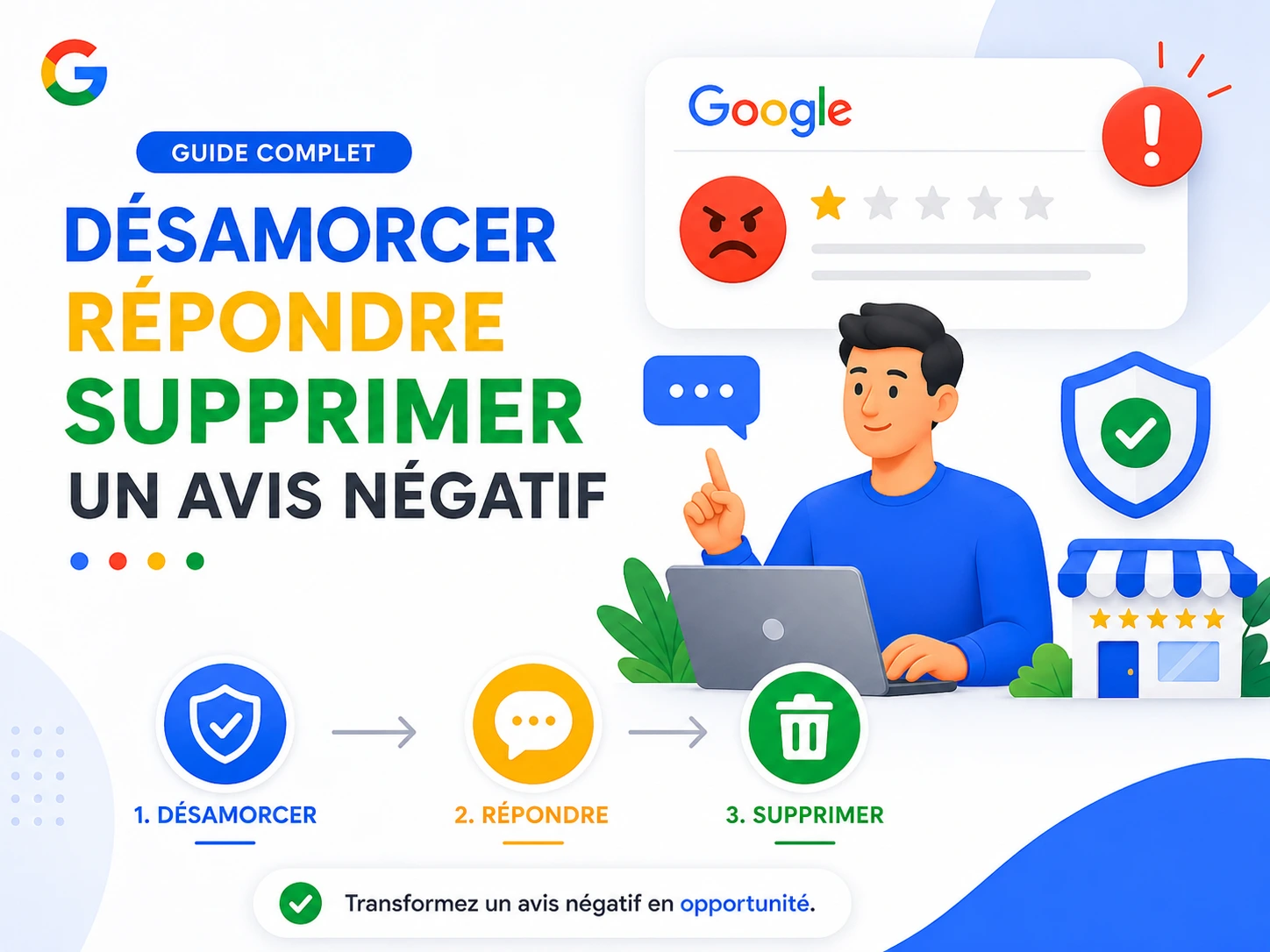 Guide complet : désamorcer, répondre et supprimer un avis Google négatif - Digital Marketing insights by AB Media Team