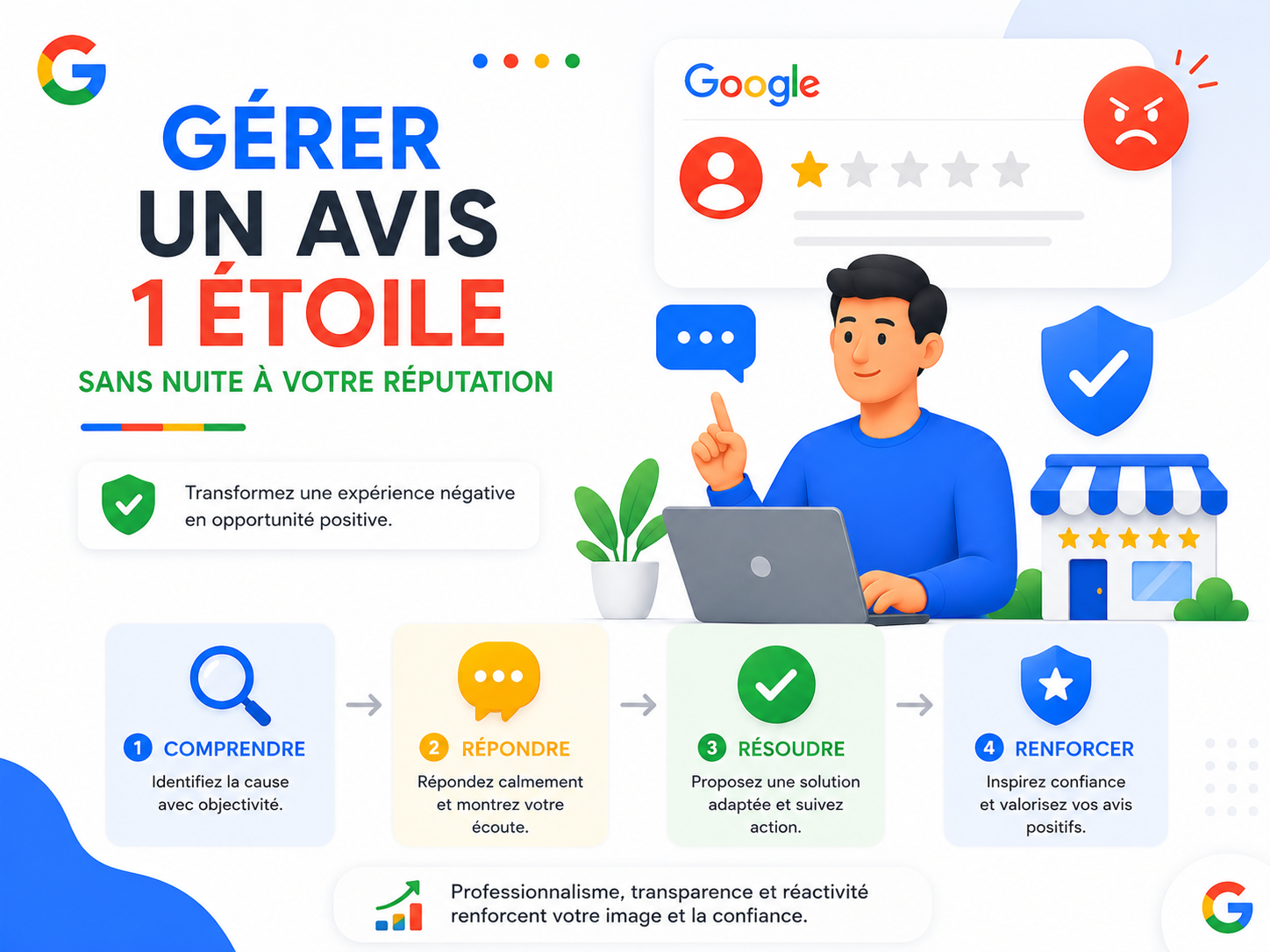 Comment gérer un avis Google 1 étoile sans nuire à votre réputation - Digital Marketing insights by AB Media Team