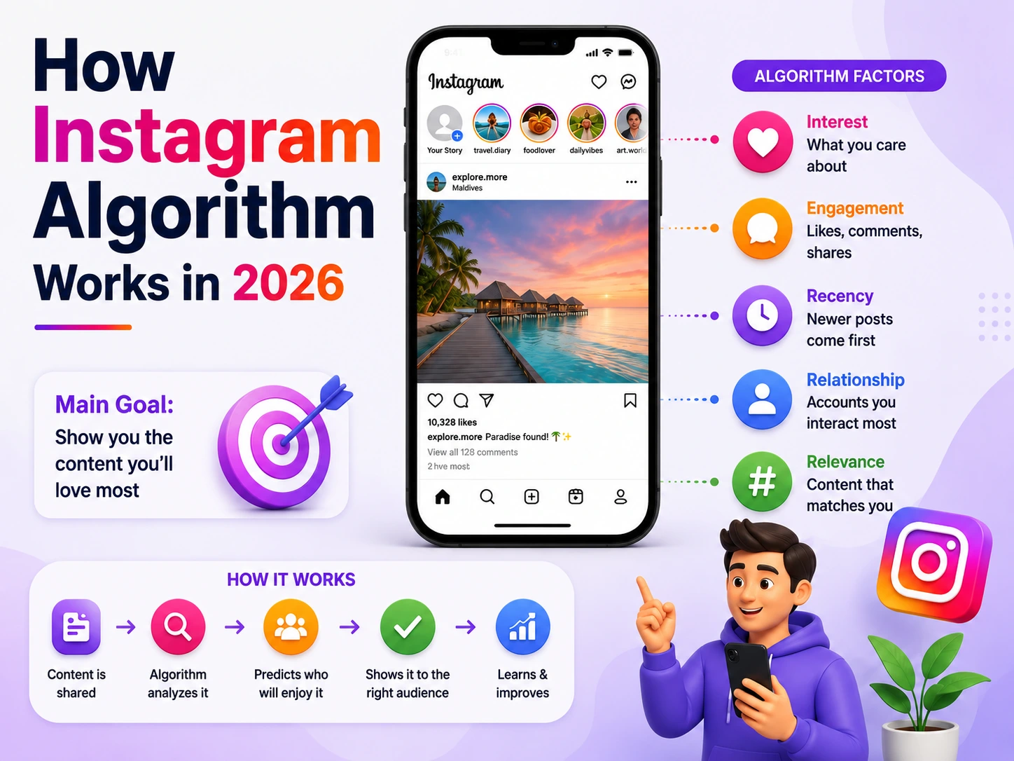 Comment fonctionne l’algorithme Instagram en 2026 : Guide complet pour comprendre la visibilité et la portée - Digital Marketing insights by AB Media Team