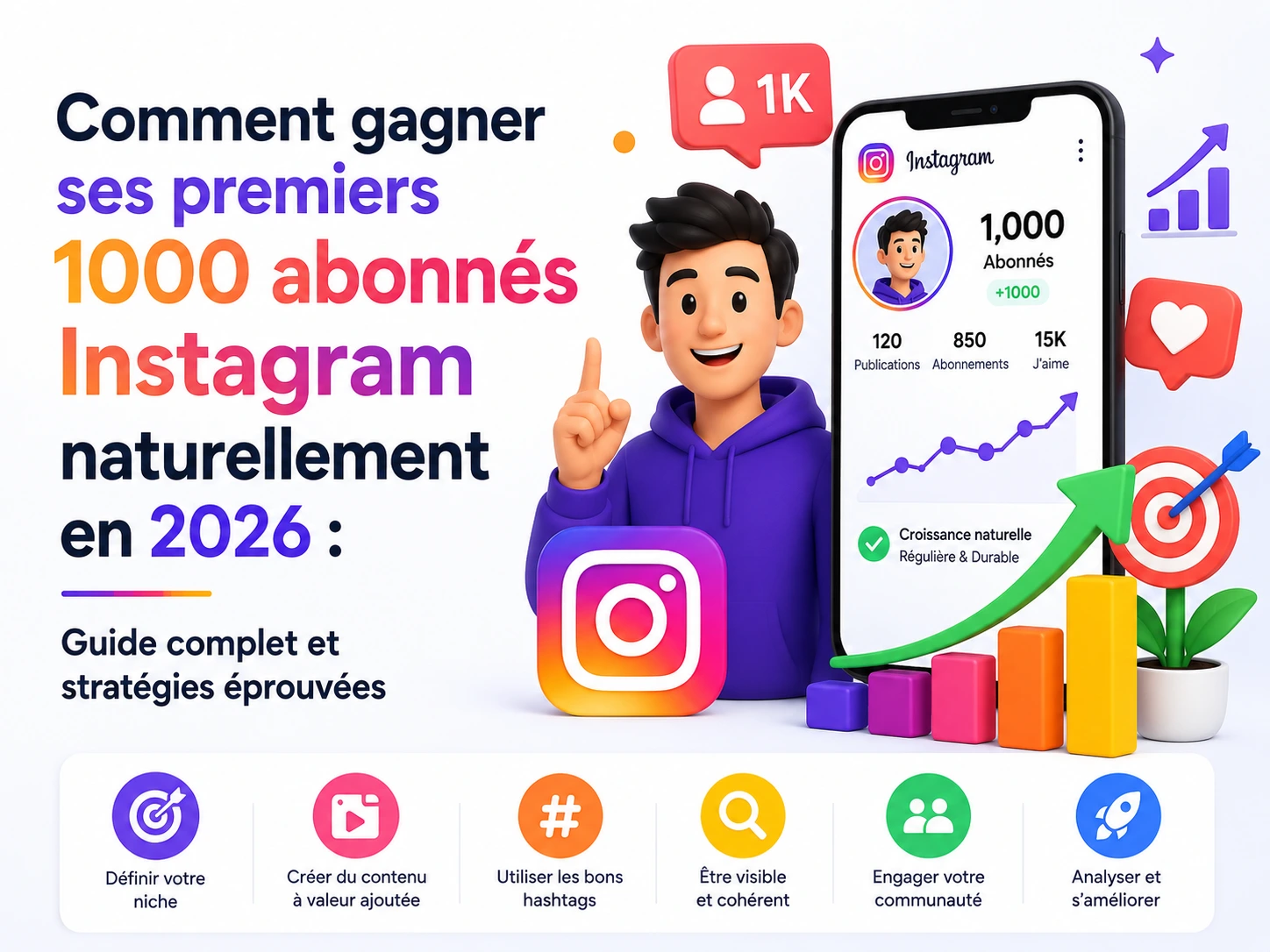 Comment gagner ses premiers 1000 abonnés Instagram naturellement en 2026 : Guide complet et stratégies éprouvées - Digital Marketing insights by AB Media Team