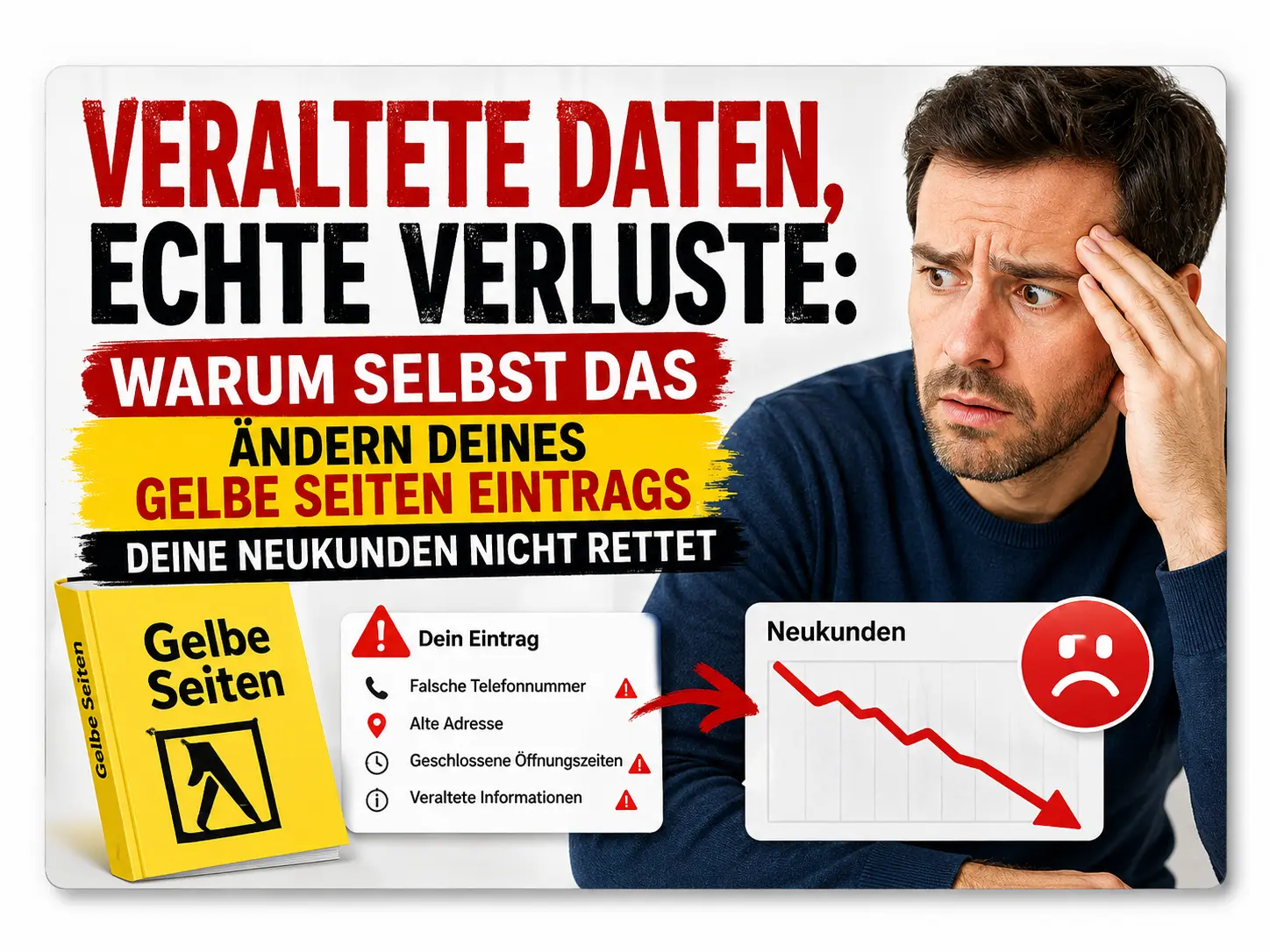 Veraltete Daten, echte Verluste: Warum selbst das Ändern deines Gelbe Seiten Eintrags deine Neukunden nicht rettet - Digital Marketing insights by AB Media Team
