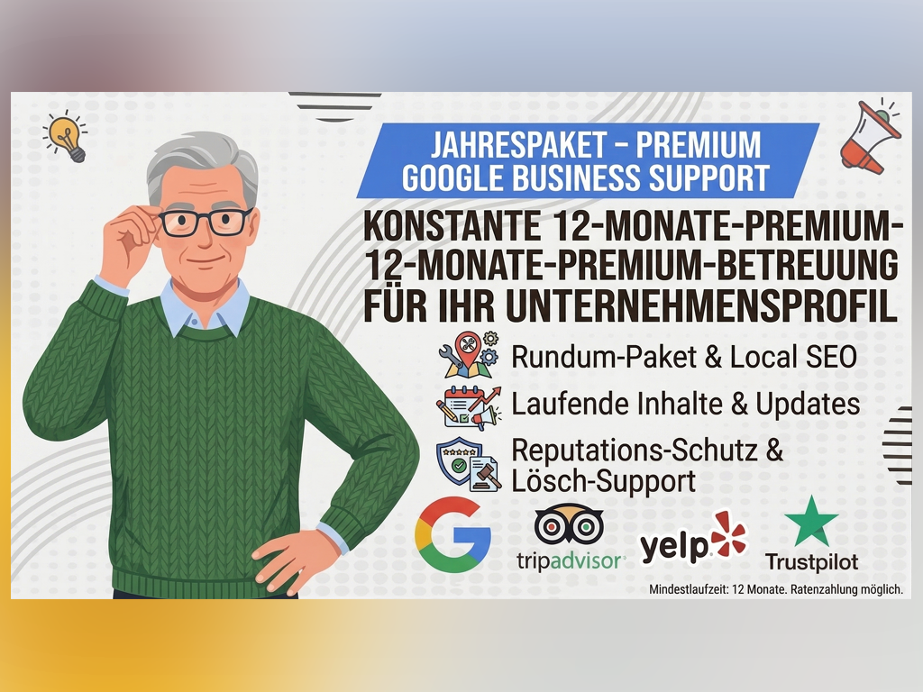 Professional Årlig pakke – Premium Google Business Support (minimumsperiode 12 måneder) services provided by AB Media Team