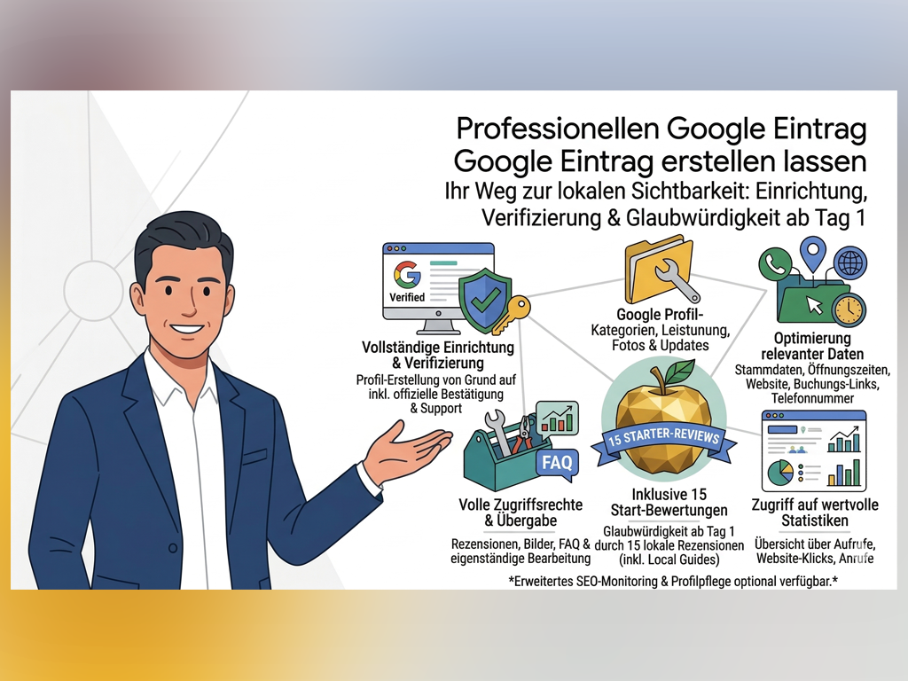 Professional Professionellen Google Eintrag erstellen lassen – Sichtbarkeit & Vertrauen ab Tag 1 services provided by AB Media Team