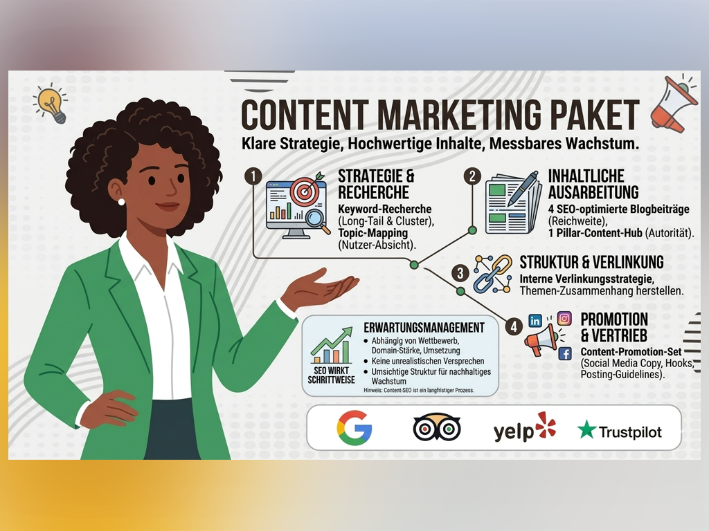 Professional Content Marketing Paket services provided by AB Media Team