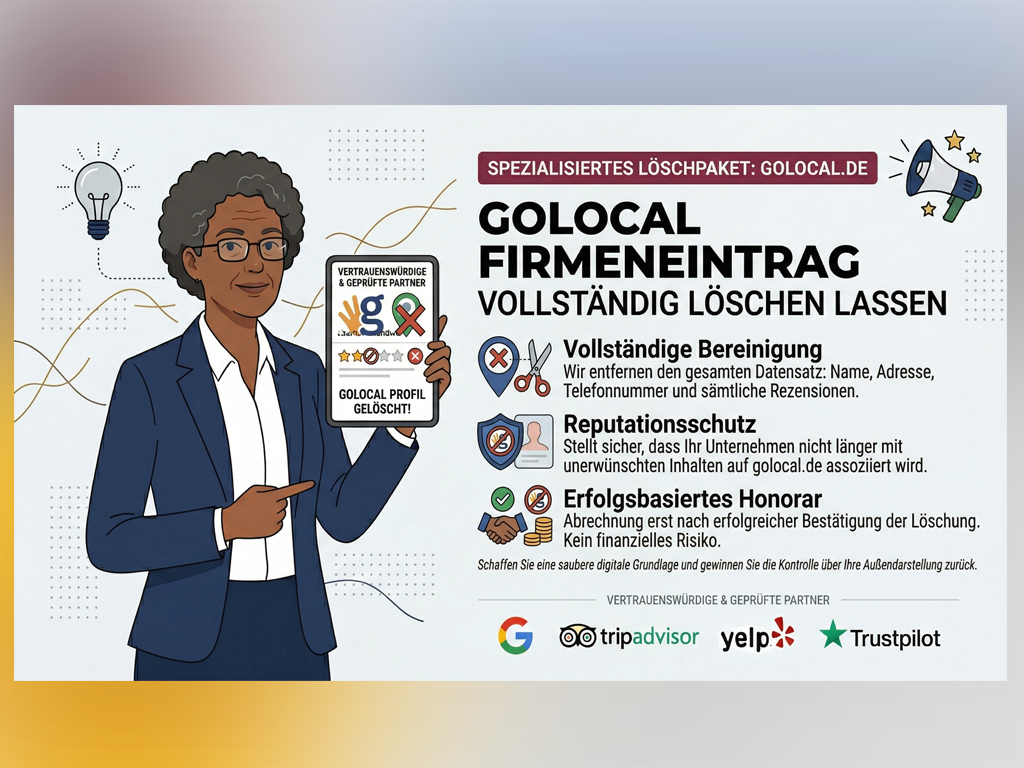 Professional Golocal Eintrag löschen lassen – Firmeneintrag & Bewertungen vollständig entfernen services provided by AB Media Team