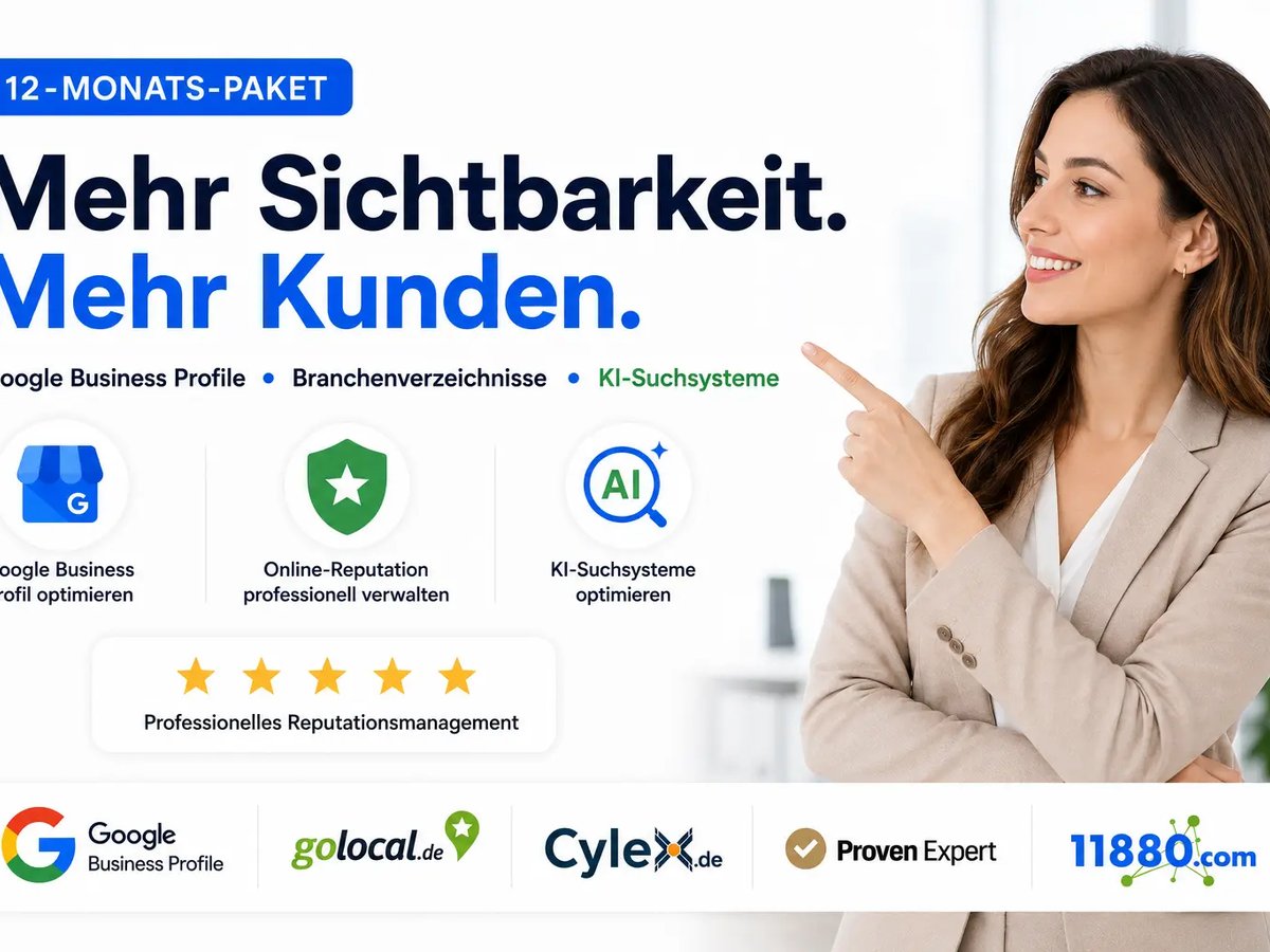 Professional Google Sichtbarkeit & Reputationsmanagement – 12-Monats-Paket services provided by AB Media Team